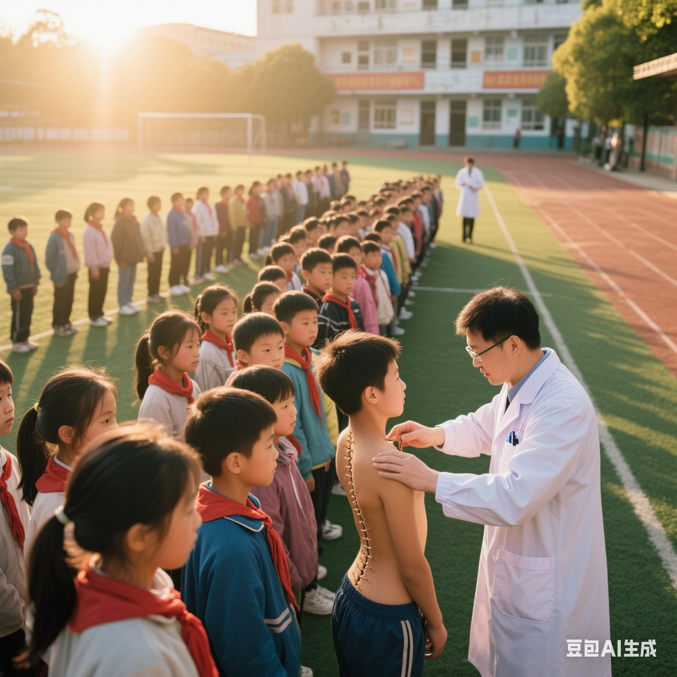 學(xué)校普查脊柱后凸