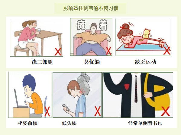 影響脊柱側彎的不良習慣